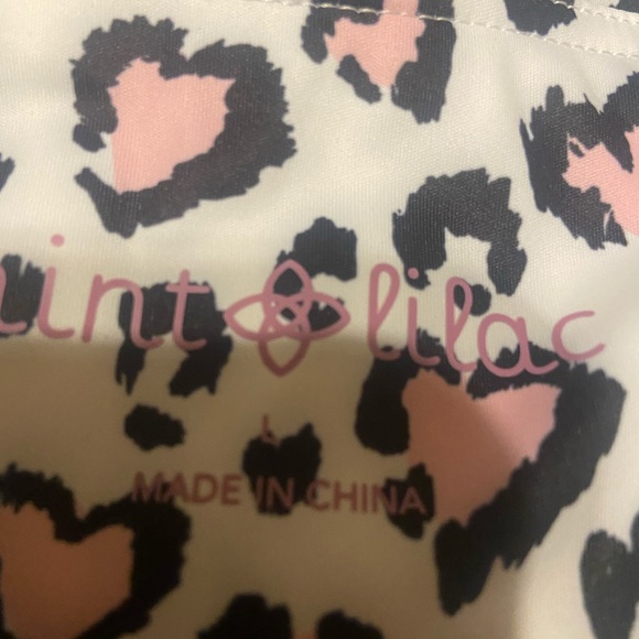 Mint and Lilac heart leopard shorts - Picture 2 of 2